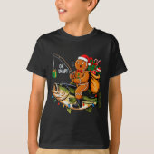 Gingerbread Riding B Fish Christmas Fishing Xmas P Tシャツ (正面)