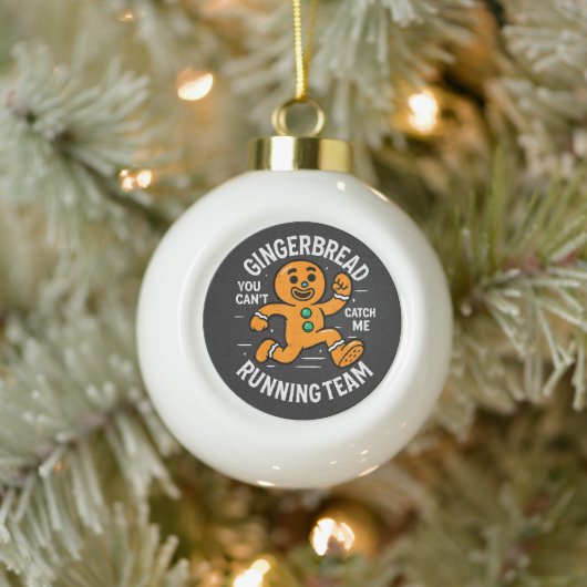 Gingerbread Running Team セラミックボールオーナメント (ツリー)