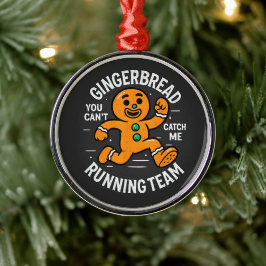 Gingerbread Running Team メタルオーナメント (ツリー)
