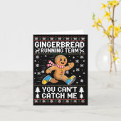 Gingerbread Running Team Christmas Run Runner Funn カード (黄色い花)