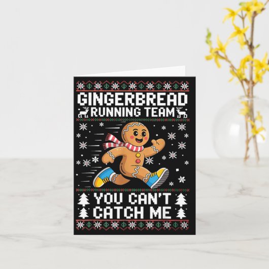 Gingerbread Running Team Christmas Run Runner Funn カード (黄色い花)