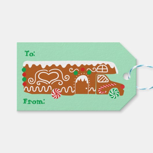 Gingerbread RVクラスCキャンパークリスマスから ギフトタグ (正面(横))