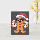 Gingerbread Santa With Sungles Holding 67 Cookies  カード (黄色い花)