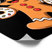 Gingerbread Santa With Sungles Holding 67 Cookies  ポスター (角)