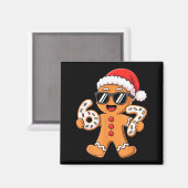 Gingerbread Santa With Sungles Holding 67 Cookies マグネット (正面/裏面)