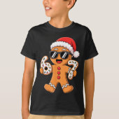 Gingerbread Santa With Sungles Holding 67 Cookies  Tシャツ (正面)