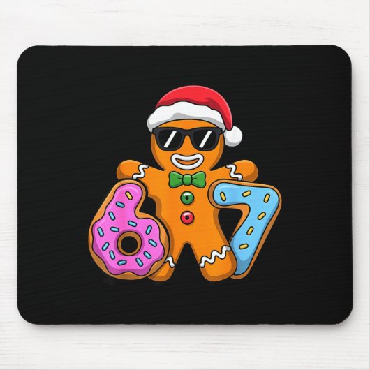 Gingerbread Six Seven 67 Ice Cream Drip Christmas  マウスパッド (正面)