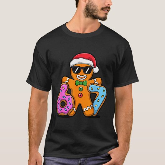 Gingerbread Six Seven 67 Ice Cream Drip Christmas Tシャツ (正面)