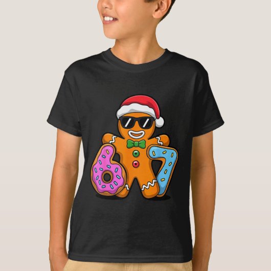 Gingerbread Six Seven 67 Ice Cream Drip Christmas  Tシャツ (正面)