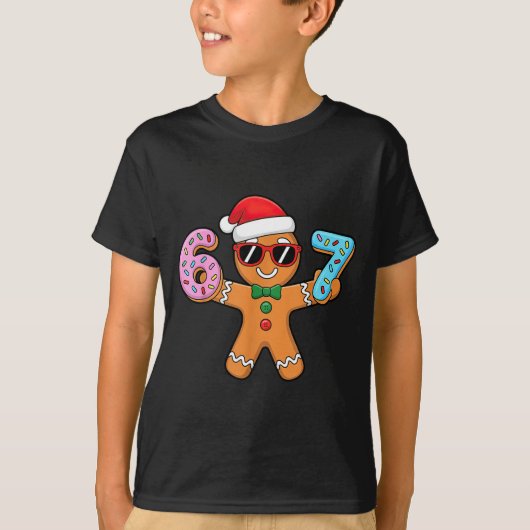 Gingerbread Six Seven 67 Ice Cream Drip Christmas  Tシャツ (正面)