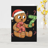 Gingerbread Six Seven 67 Meme 6 7 Funny Christmas  カード (黄色い花)