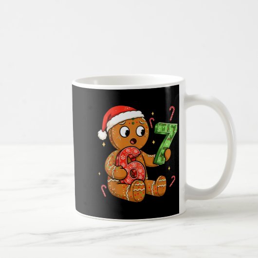 Gingerbread Six Seven 67 Meme 6 7 Funny Christmas コーヒーマグカップ (右)