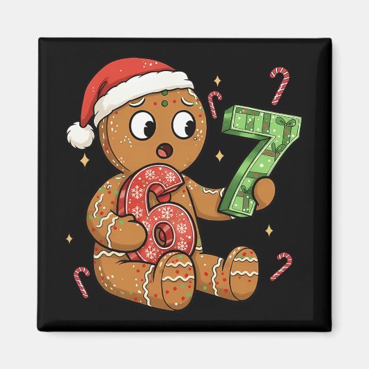 Gingerbread Six Seven 67 Meme 6 7 Funny Christmas  マグネット (正面)