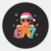 Gingerbread Six Seven 67 Meme 6 7 Funny Christmas  ラウンドシール (正面)