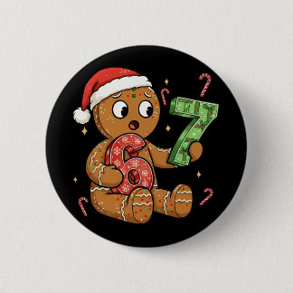 Gingerbread Six Seven 67 Meme 6 7 Funny Christmas  缶バッジ