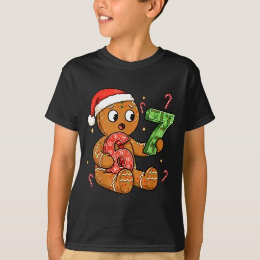Gingerbread Six Seven 67 Meme 6 7 Funny Christmas  Tシャツ (正面)