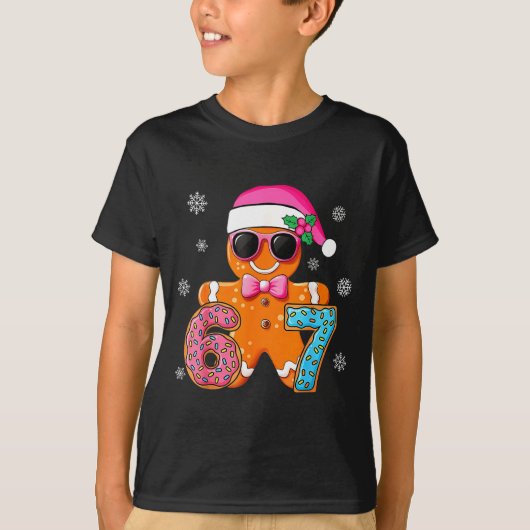 Gingerbread Six Seven 67 Meme 6 7 Funny Christmas  Tシャツ (正面)