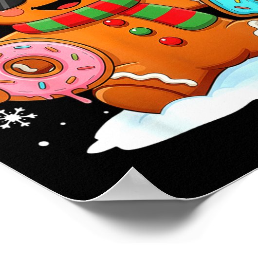 Gingerbread Six Seven Bruh Funny Christmas Meme Si ポスター (角)