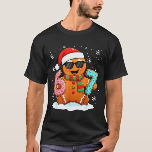 Gingerbread Six Seven Bruh Funny Christmas Meme Si Tシャツ (正面)