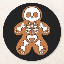 Gingerbread Skeleton Man ラウンドペーパーコースター