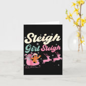 Gingerbread Sleigh Girl Nk Funny Christmas Women G カード (黄色い花)