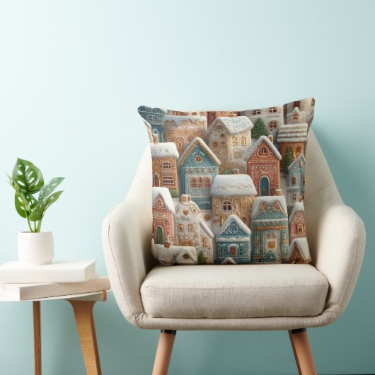 Gingerbread Snow Frosted Village クッション (椅子)