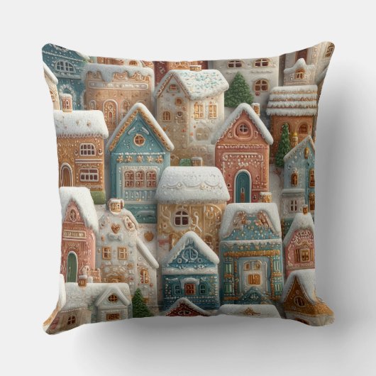 Gingerbread Snow Frosted Village クッション (裏面)