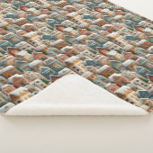 Gingerbread Snow Frosted Village シェルパブランケット (3/4)