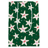 Gingerbread Star Christmas Pattern ミディアムペーパーバッグ (裏面)