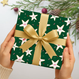 Gingerbread Star Christmas Pattern ラッピングペーパー