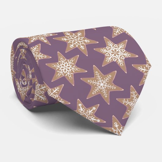 Gingerbread Stars Spiced Plum Neck Tie ネクタイ (ロール)