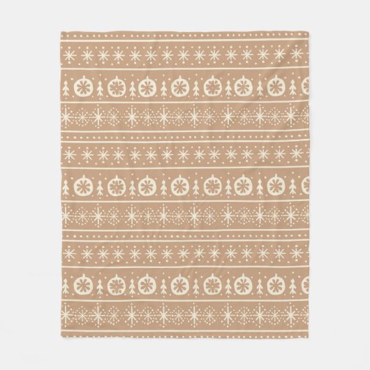 Gingerbread Stripe フリースブランケット (正面)
