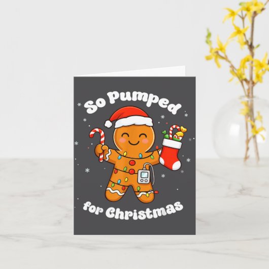 Gingerbread T1D So Diabetic Pumped カード (黄色い花)