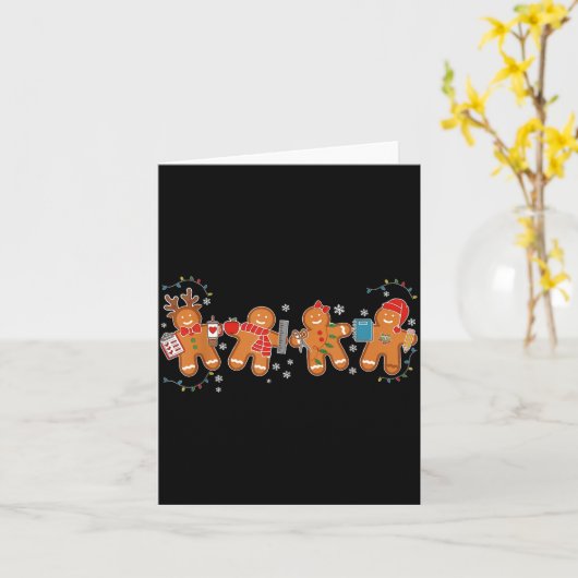 Gingerbread Teacher Holiday For Teacher Staff Chri カード (黄色い花)