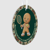 Gingerbread Tennis Grand Slam 🎾🎄custom text オーナメント (正面)