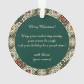 Gingerbread Tennis Grand Slam 🎾🎄custom text オーナメント (裏面)