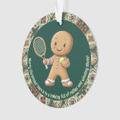 Gingerbread Tennis Grand Slam 🎾🎄custom text オーナメント (正面)