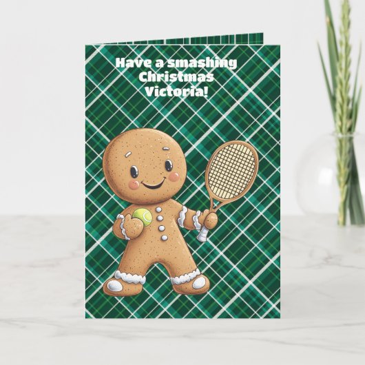 Gingerbread Tennis Grand Slam 🎾🎄custom text カード (正面)