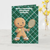 Gingerbread Tennis Grand Slam 🎾🎄custom text カード (黄色い花)