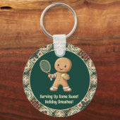 Gingerbread Tennis Grand Slam 🎾🎄custom text キーホルダー (正面)