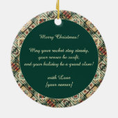 Gingerbread Tennis Grand Slam 🎾🎄custom text セラミックオーナメント (裏面)