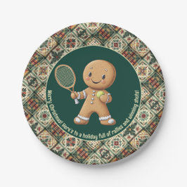 Gingerbread Tennis Grand Slam 🎾🎄custom text ペーパープレート