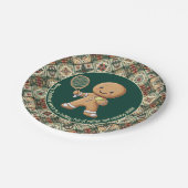 Gingerbread Tennis Grand Slam 🎾🎄custom text ペーパープレート (アングル)