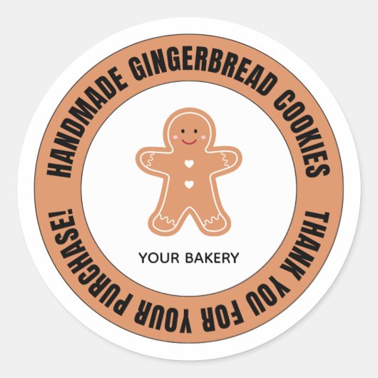 Gingerbread Thank You for Your Order ラウンドシール (正面)