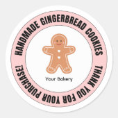Gingerbread Thank You for Your Order  ラウンドシール (正面)