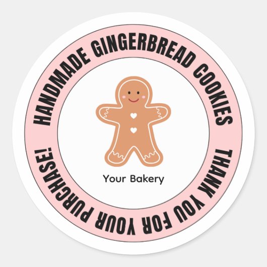 Gingerbread Thank You for Your Order  ラウンドシール (正面)