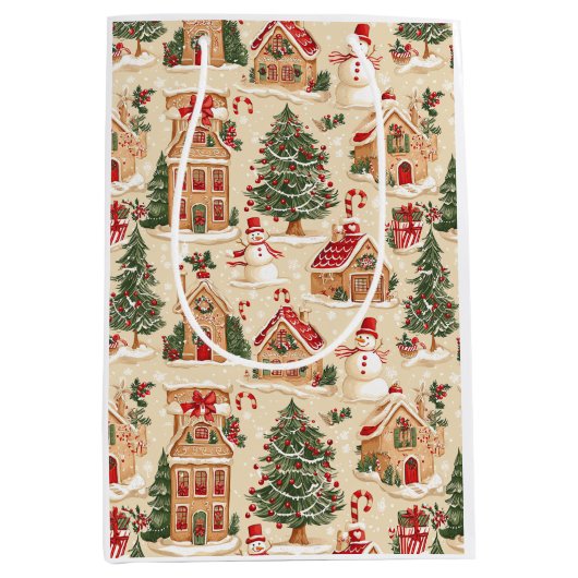 Gingerbread Village  ミディアムペーパーバッグ (正面)