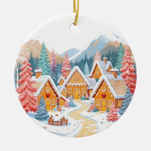 Gingerbread Village Ornament セラミックオーナメント (正面)