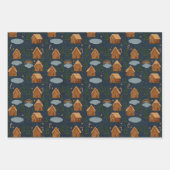 Gingerbread Village Pattern Wrapping Paper Set ラッピングペーパーシート (正面)