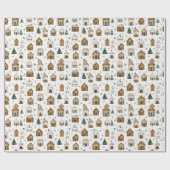 Gingerbread Village Wrapping Christmas Paper ラッピングペーパー (フラット)